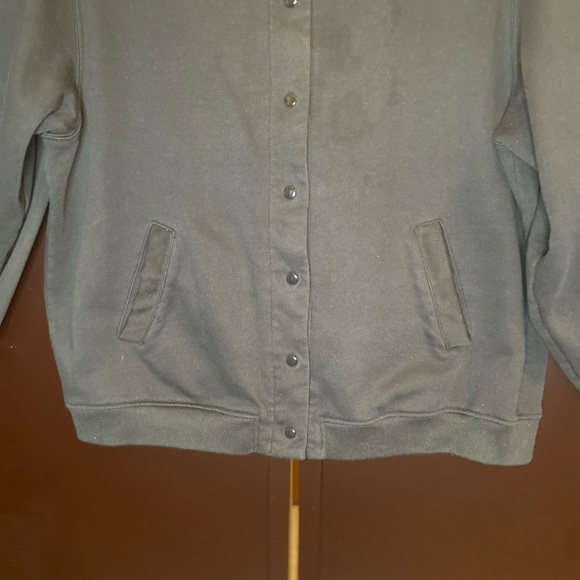 Black Sweatshirt Bomber Jacket - Picture 4 of 6